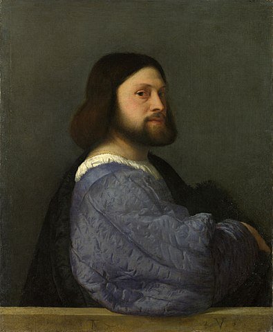 Тициан "Портрет мужчины в платье с синими рукавами"