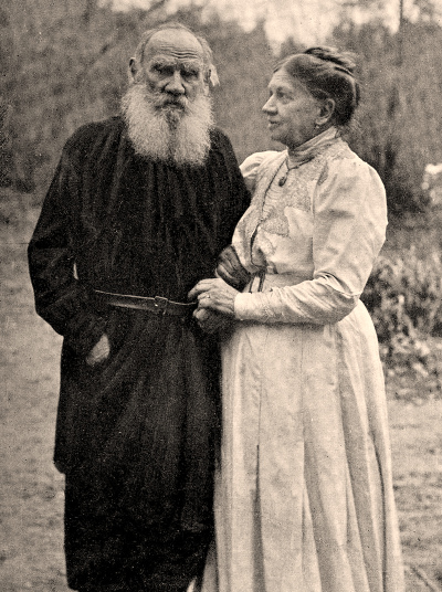 Лев Николаевич Толстой с женой